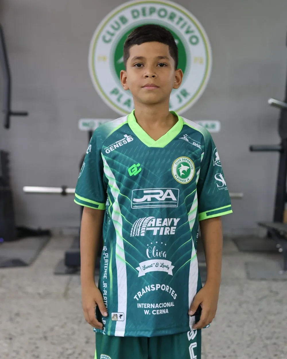 Jugador con el uniforme visitante verde